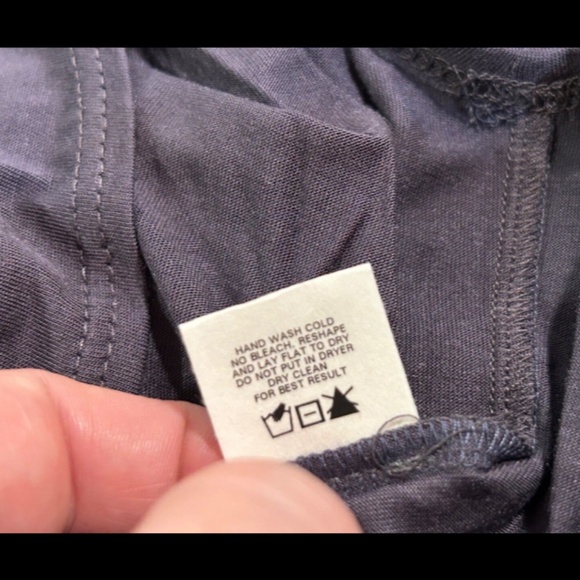 Lanston x Revolve Draped Front Long Sleeve Micro Modal Tee/Top Grey Size M - NWT - Picture 14 of 14